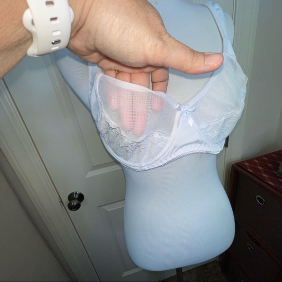 Mesh Lace Underwire T-Shirt Bra Unlined White 38C - Picture 10 of 16